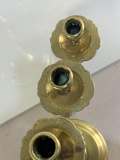 Antique Huge Victorian Brass Ornate Candelabra for 5 Taper Candles