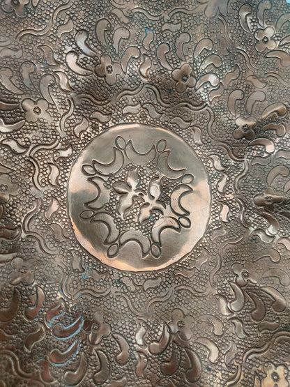 Antique Arabic Copper Plate HAND ENGRAVED