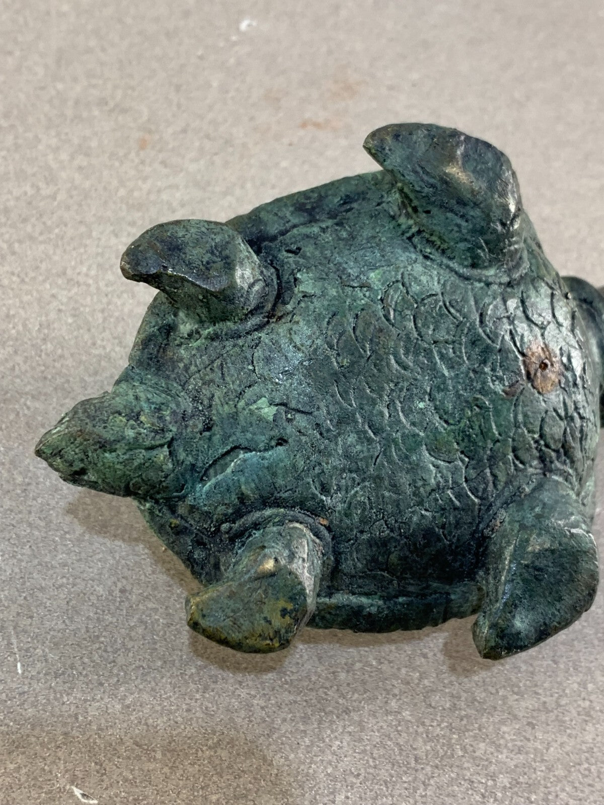 Vintage Hand carved Bronze Turtle Sculpture