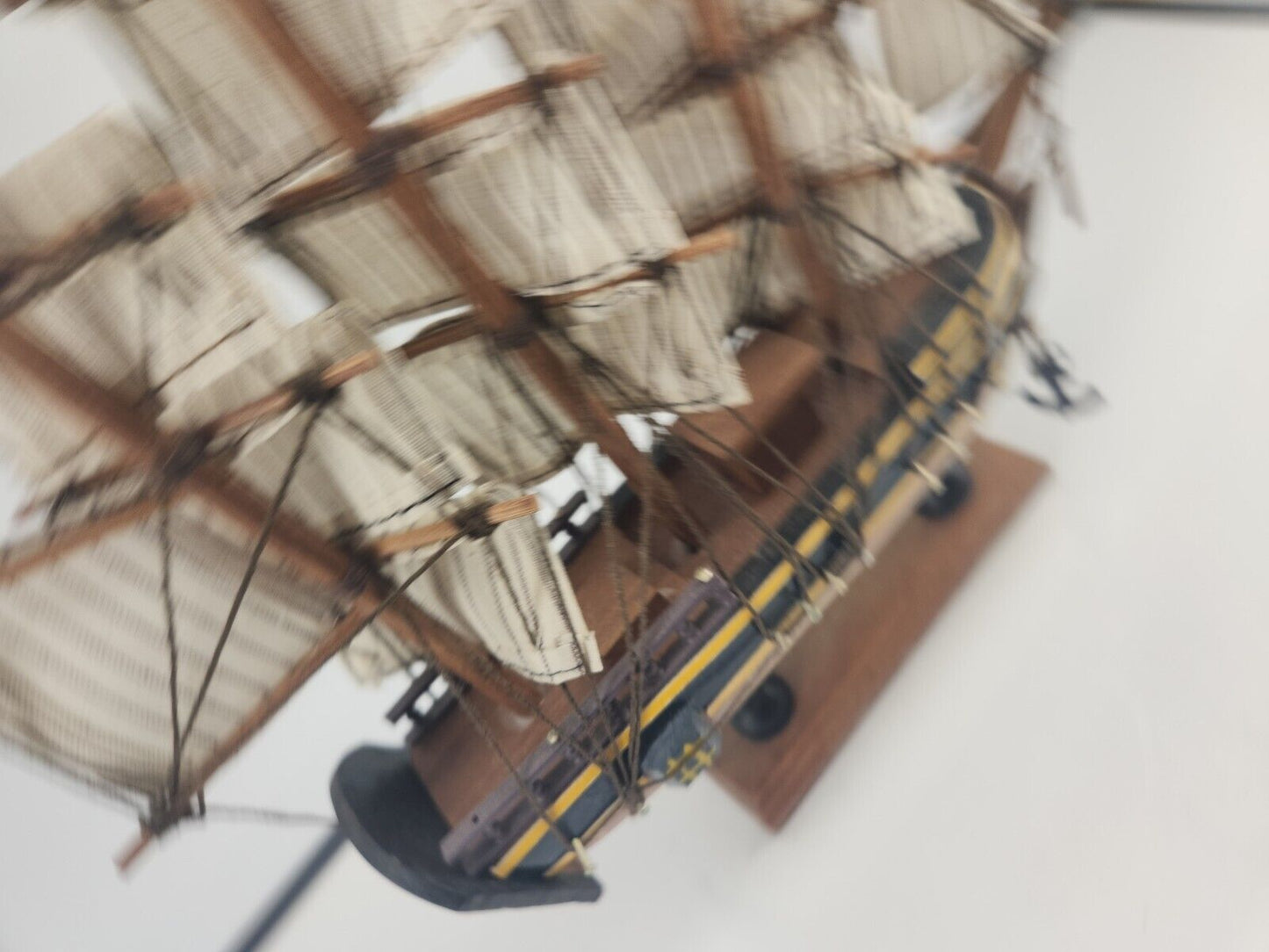 Handmade Wooden Model Ship - Nautical Elegance for Display