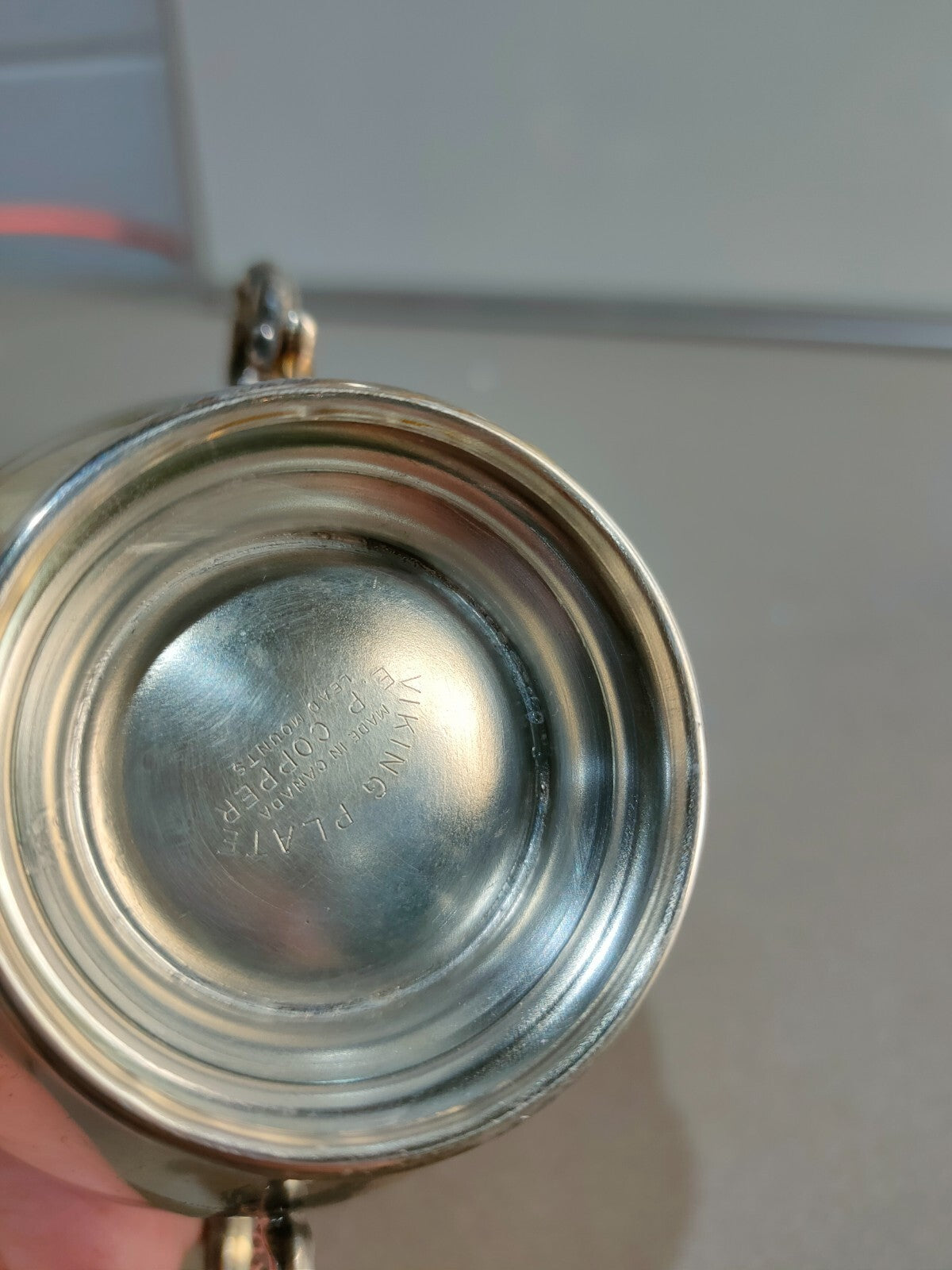 Antique 2 Piece Silver Viking Plate Tea Set, Creamer & Sugar Bowl