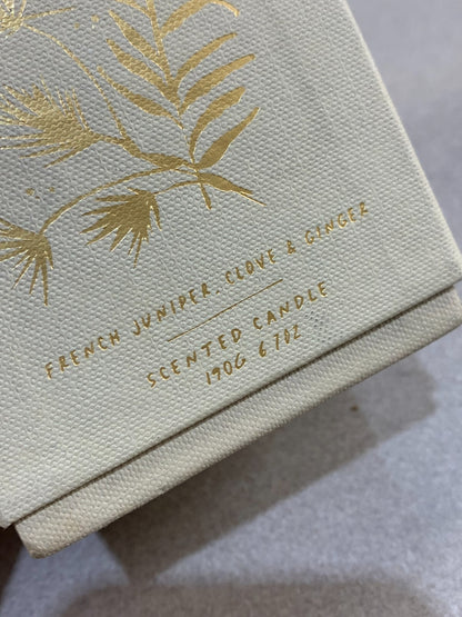 Free People French Juniper, Clove + Ginger Scented Candle.