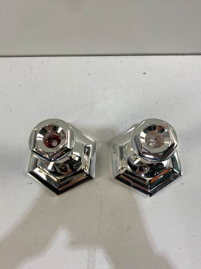 Vintage Pair Of Candlestick Holders Octagon Shaped Base