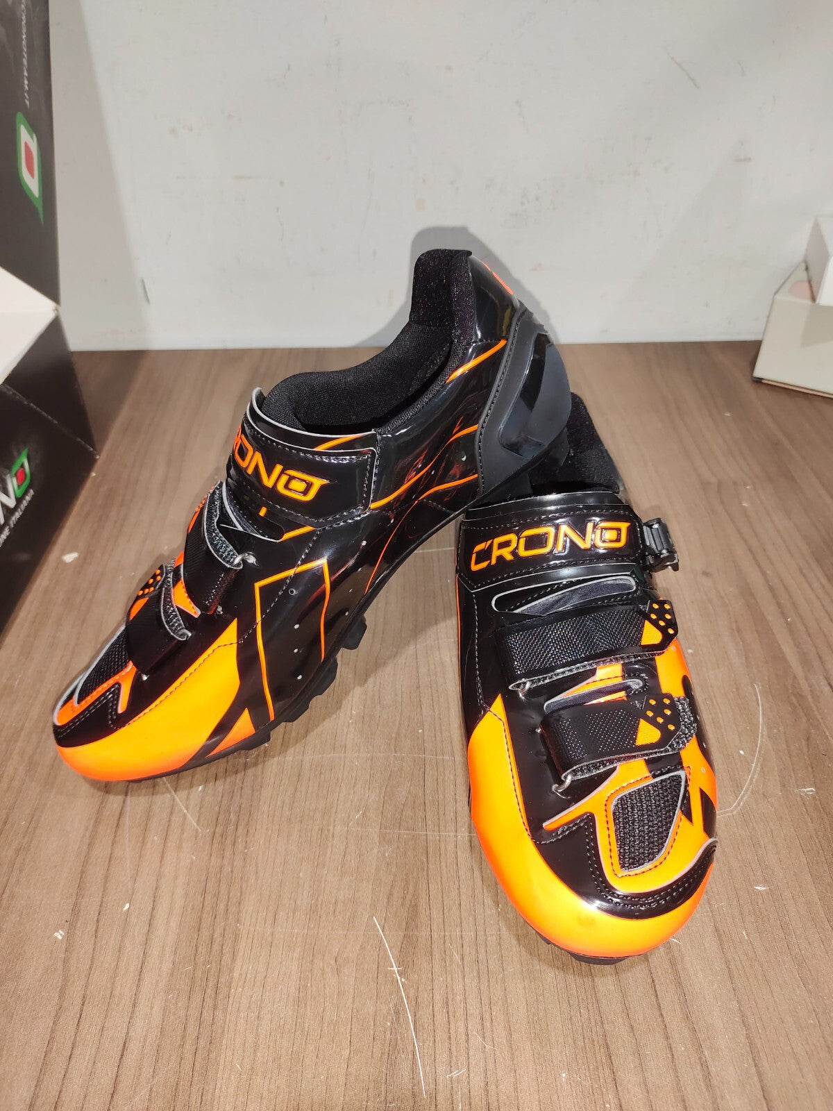 Crono CX-3 17 Mountain Bike Gravel BMX Shoes - Black Orange - Size - 44.5 (EUR)