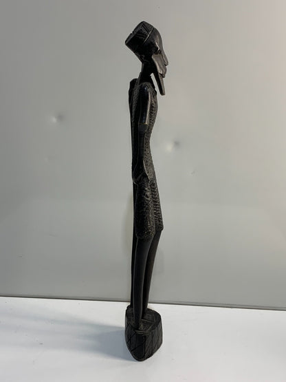 VINTAGE WOOD SCULPTURE - MOTIVE MAN WITH CANE - AFRICA/KENYA.