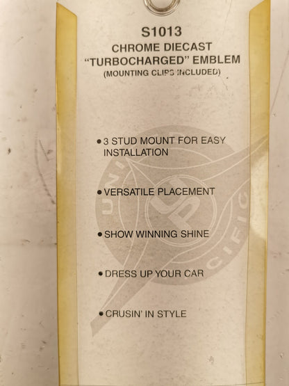United Pacific "TURBOCHARGED" Emblem item #S1013.