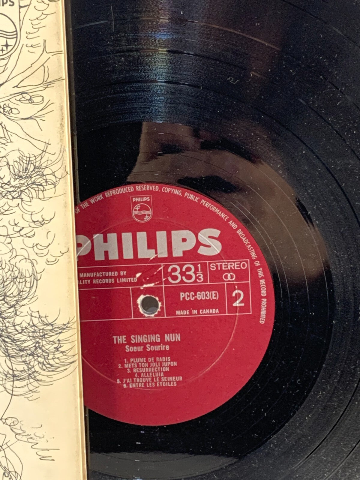 Soeur Sourire The Singing Nun Record Album Vinyl LP Philips PCC-603