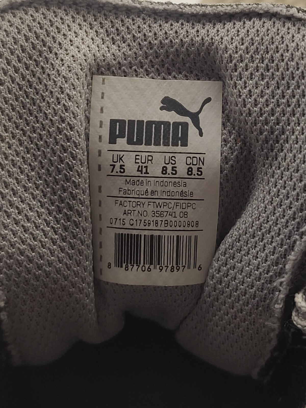 Puma Icra Trainer Grey Unisex 356741-19 Shoe Sneaker Size - 7.5UK