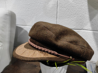 Authentic - Greek Fisherman's Cap - Wool/Nylon - Dark Brown - Made In Greece