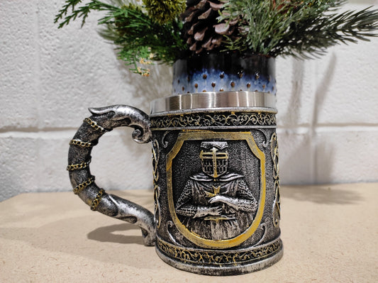Ebros Medieval Crusader Knight Of The Cross Mug Armor Suit Large Tankard Mug