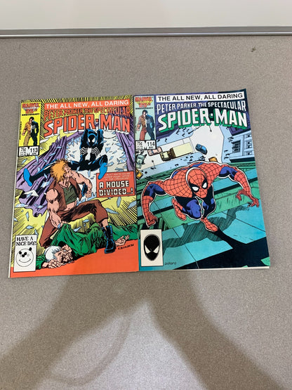 Peter Parker, The Spectacular Spider-Man #113 & #114 (1986) VF+ Marvel Comics
