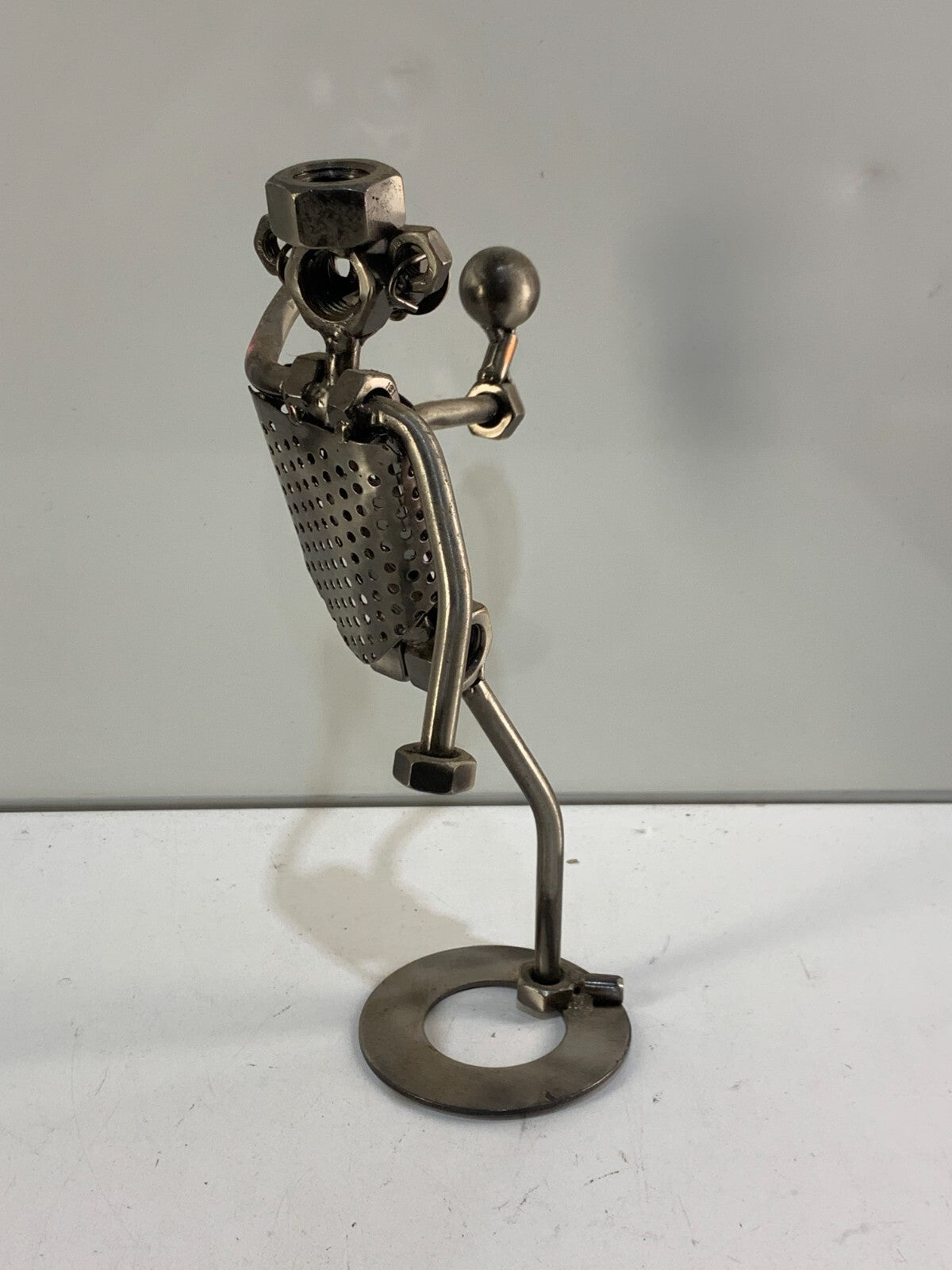 Football Playing Metal Tool Robot Display 10 inches