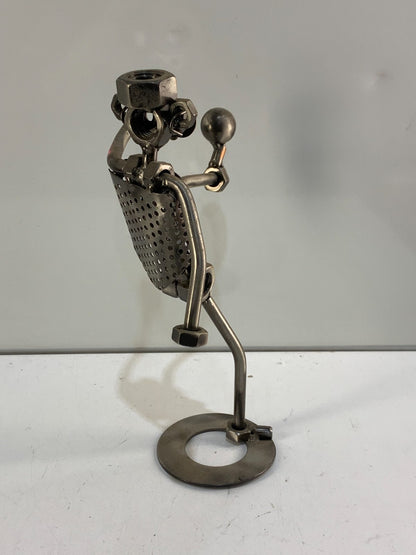 Football Playing Metal Tool Robot Display 10 inches