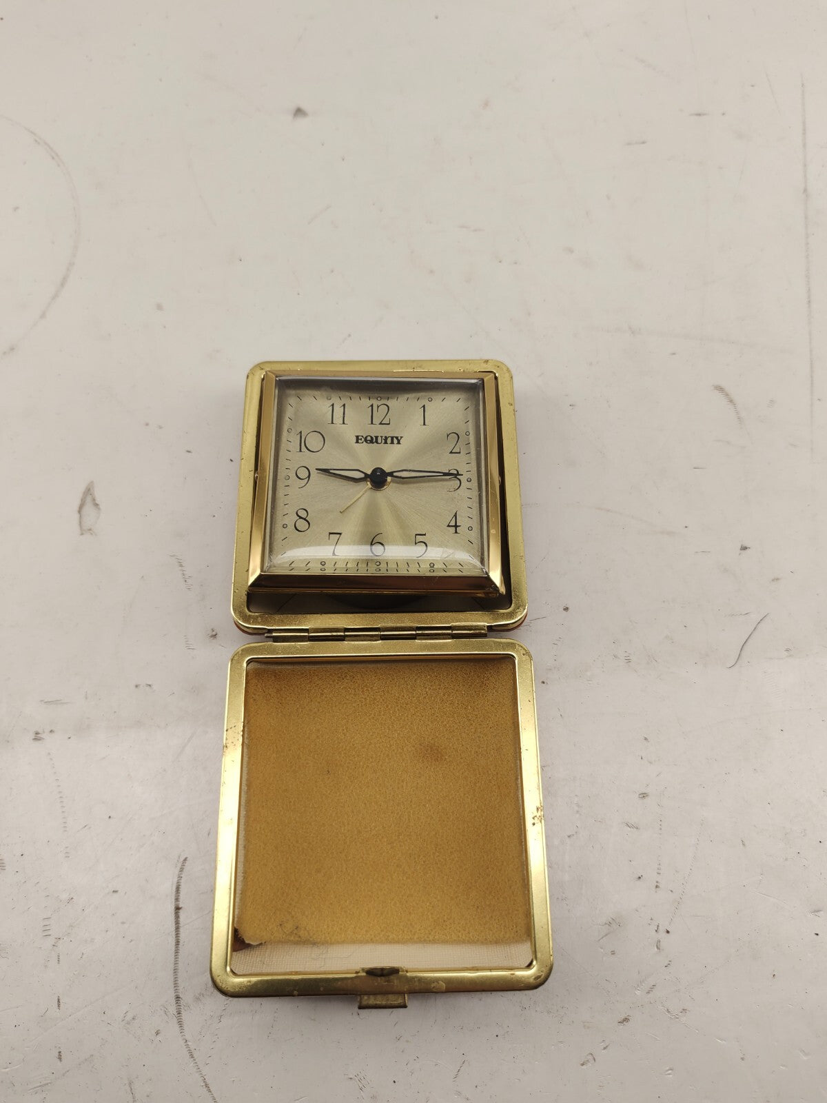 Vintage Equity Travel Alarm Clock/ Wind Up Clock