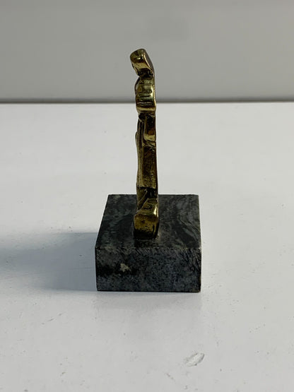 Vintage Metal Colleen On Connemara Marble Figure Ireland