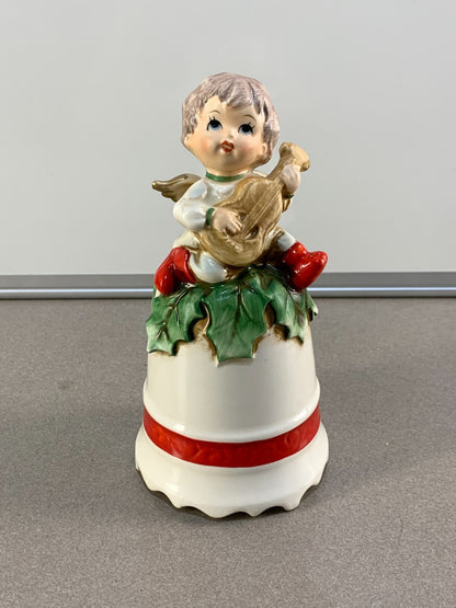 Vintage Berman & Anderson Christmas Boy Angel Music Box 1960s Japan Ceramic #637