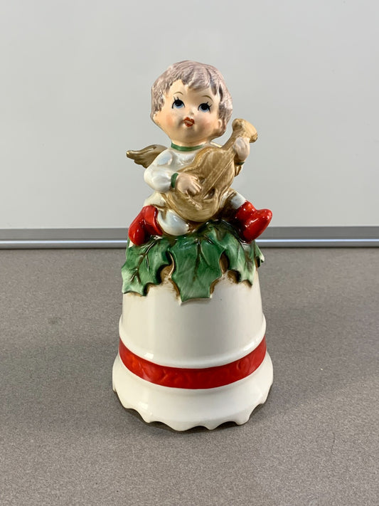 Vintage Berman & Anderson Christmas Boy Angel Music Box 1960s Japan Ceramic #637