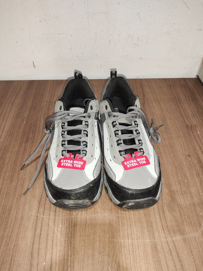 BrahmaSeth Gray Black Steel Toe Laced Up Shoes for Men's Work Shoes - Size US-11
