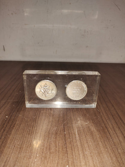 Canada-Israel Friendship Collectible Coins Paperweight - Collectible