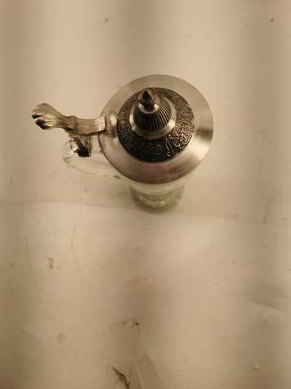 Cut Glass Beer Stein with Lid made in Germany