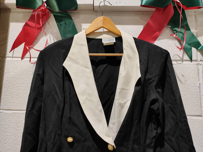Vintage SAVANNAH 1 Button Structured Blazer in Black WOMEN'S 11