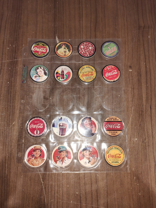 Vintage Rare Collectible - Coca-Cola Coke Caps - Set of 16