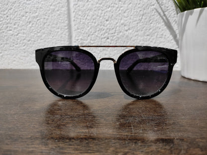 GUESS GF0316 01B Shiny Black/Gradient Black Round Sunglasses