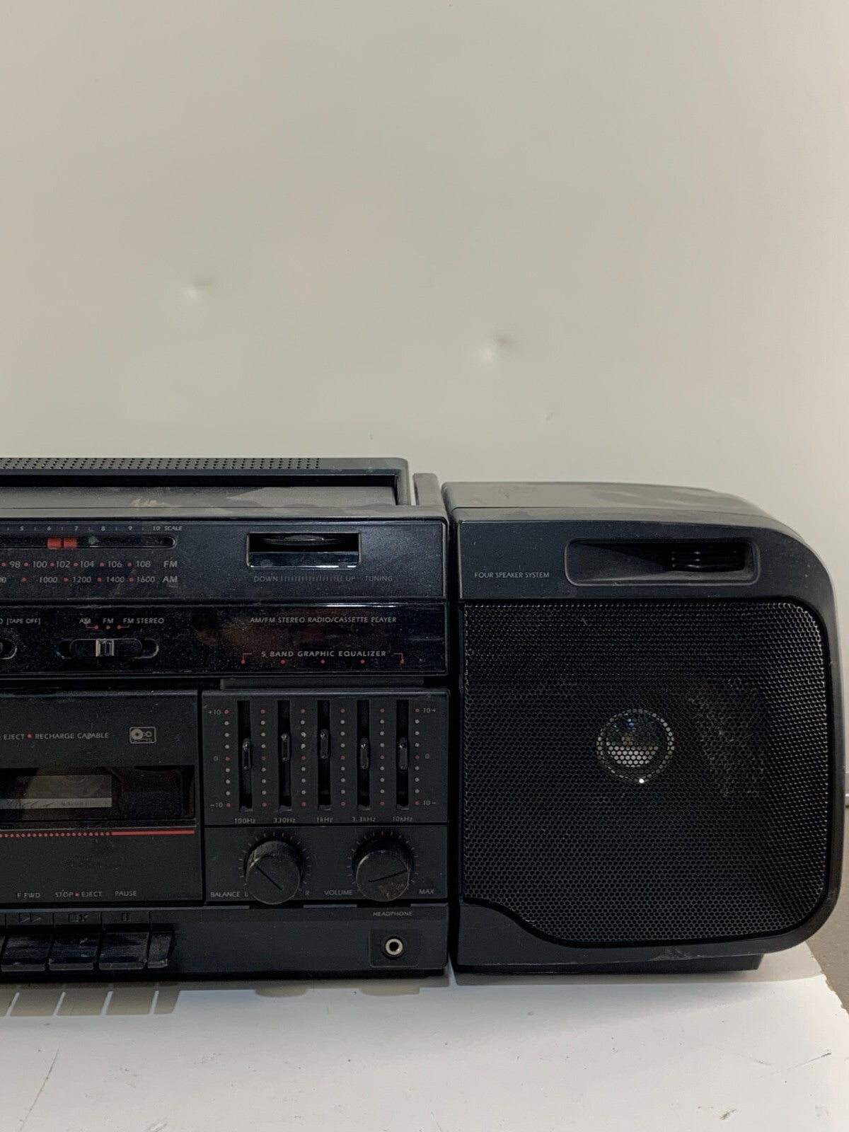 Boombox GE 3-5667A AM FM Cassette Stereo VTG 90s With Detachable Speakers Tested