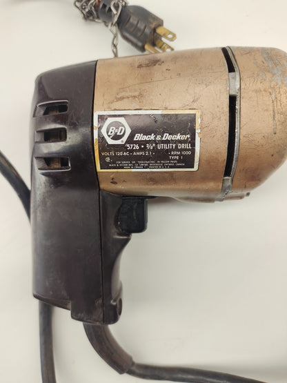 Utility Drill Black & Decker - 120 Volts 2.1 Amps 1000 RPM Type 1