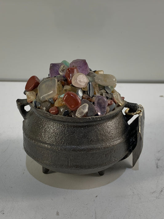 POT OF THE TALISMANS, Made with Iron Cast & BRASILIAN semi-precious stones