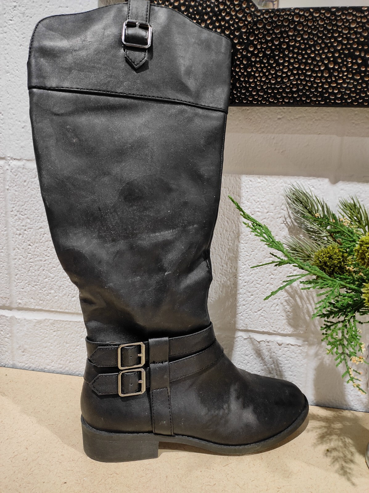 American Eagle Tall Boots Women’s Size 7 Black Knee High Zip Up