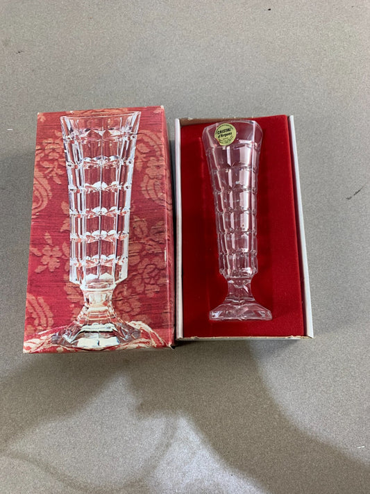 Vintage Cristal D’Arques Soliflor Cut 24% Lead Crystal Pedestal Bud Vase