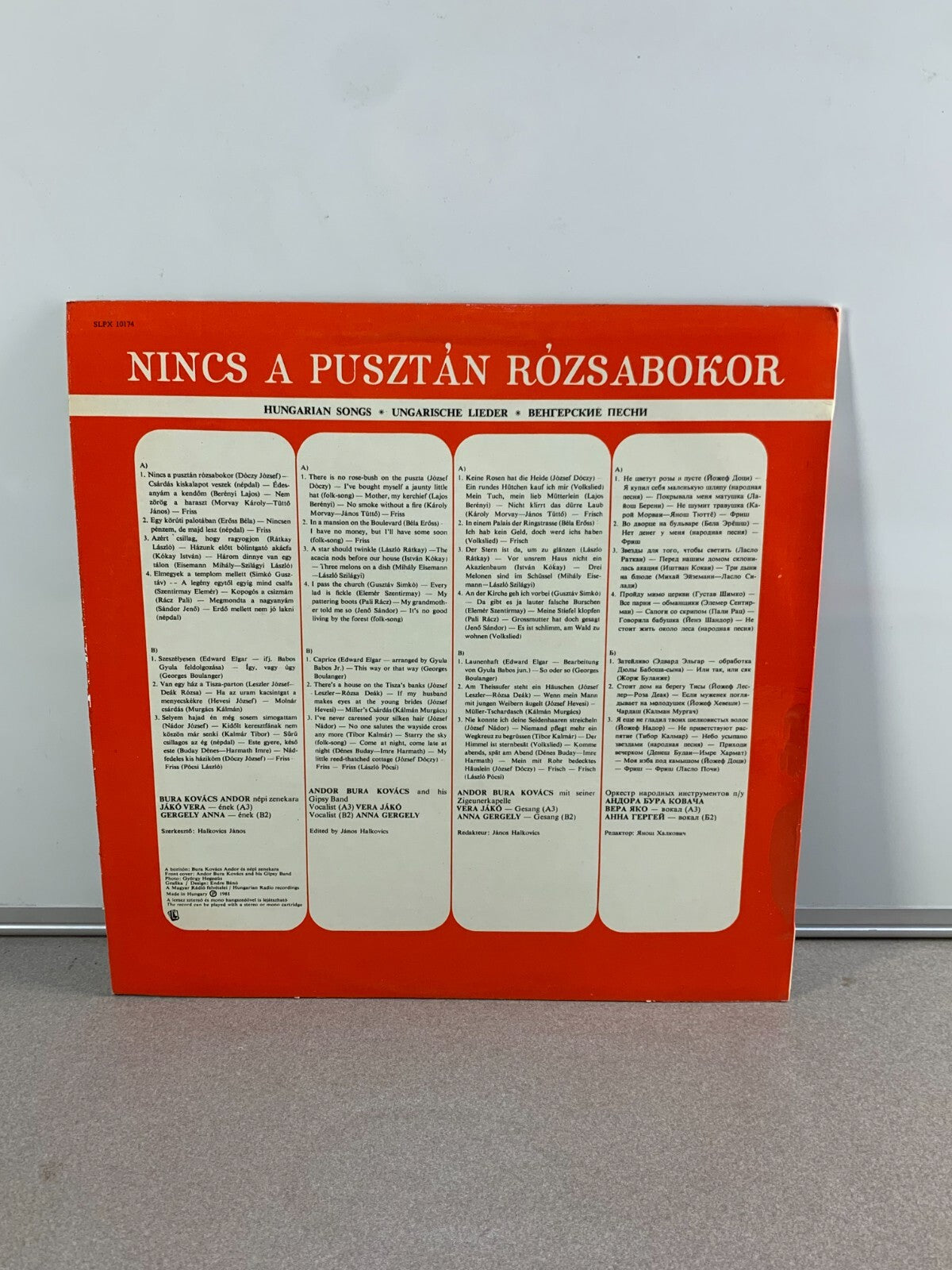 Andor Bura Kovács And His Gipsy Band - Nincs - Hungarian Songs (LP, Vinyl)