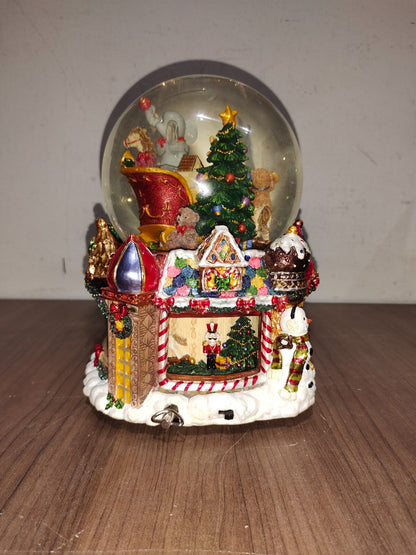 FAB HP MUSICAL Christmas LG Water Snow Globe Ball REVOLVING Inner Base