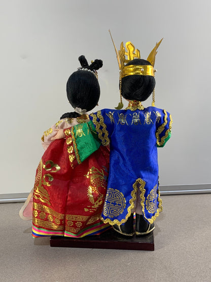 Vintage Korean Dolls Traditional Bride & Groom in Hanbok Attire