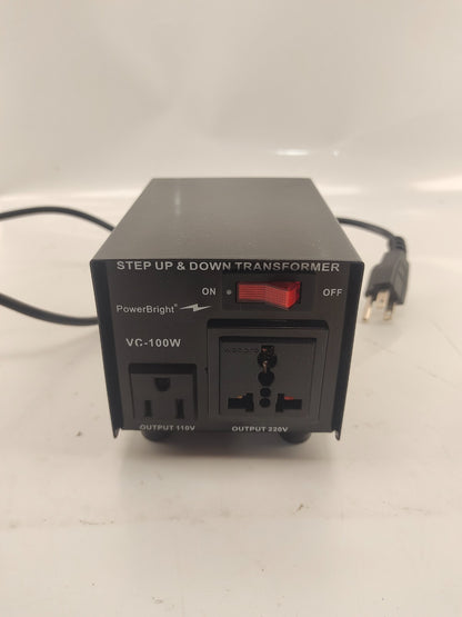 Power Bright VC100W Voltage Transformer 100 Watt Step Up/Down 110V - 220V