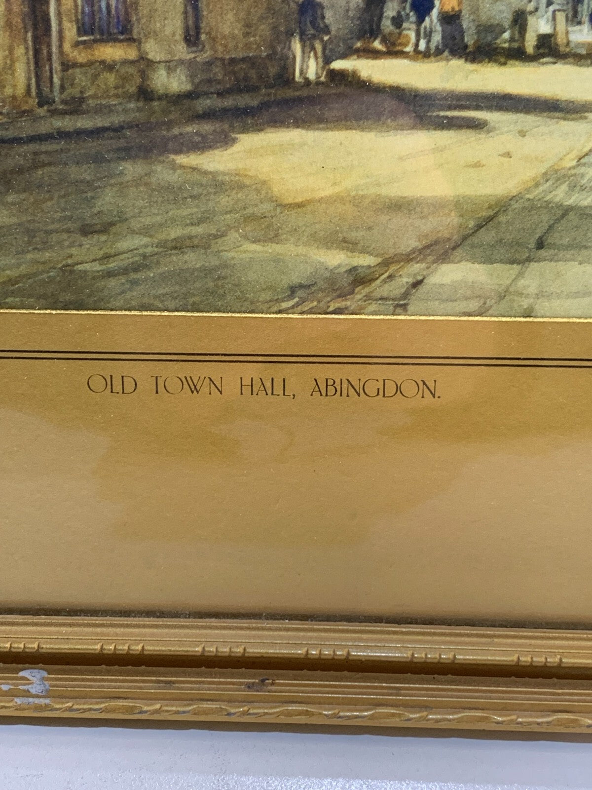 Vintage FEATHERSTONE ROBSON colour tint print. Old Town Hall Abingdon