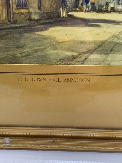 Vintage FEATHERSTONE ROBSON colour tint print. Old Town Hall Abingdon