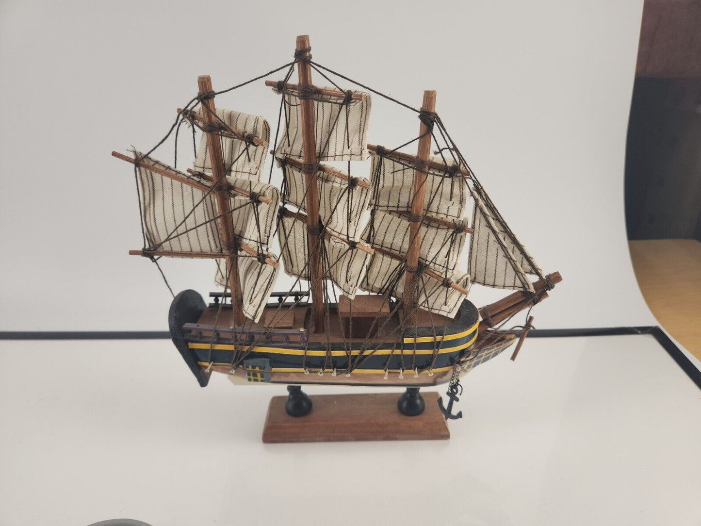 Handmade Wooden Model Ship - Nautical Elegance for Display