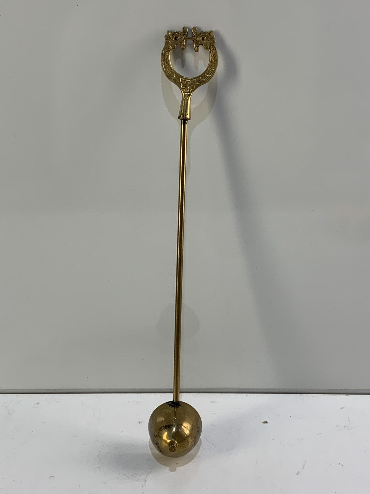 Vintage Brass Candle Snuffer Solid Engraved Design Handle Ornate