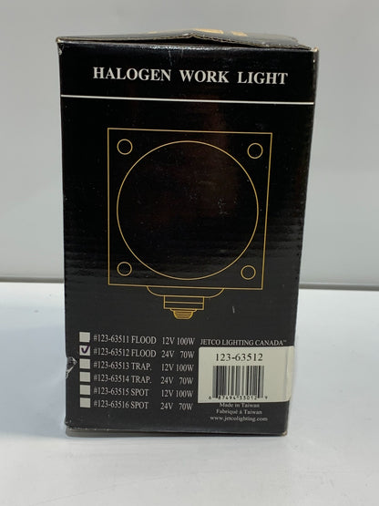 HALOGEN WORK LIGHT, SQ, FLOOD, 24 V DC, CLEAR/BLACK, 6 X 7 X 4 1/4 IN, GLASS/etc