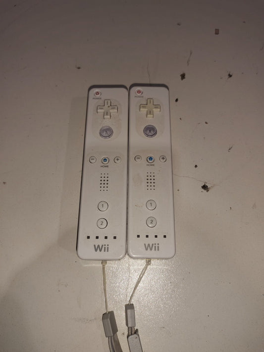 Official Nintendo Wii Remote White RVL-003 Lot Of 2 Controller