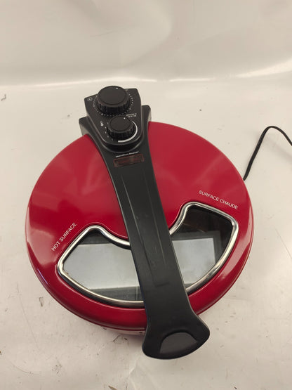 Pizza Maker Beach Hamilton Enclosed Oven Model Rotating Red Electric Cooker