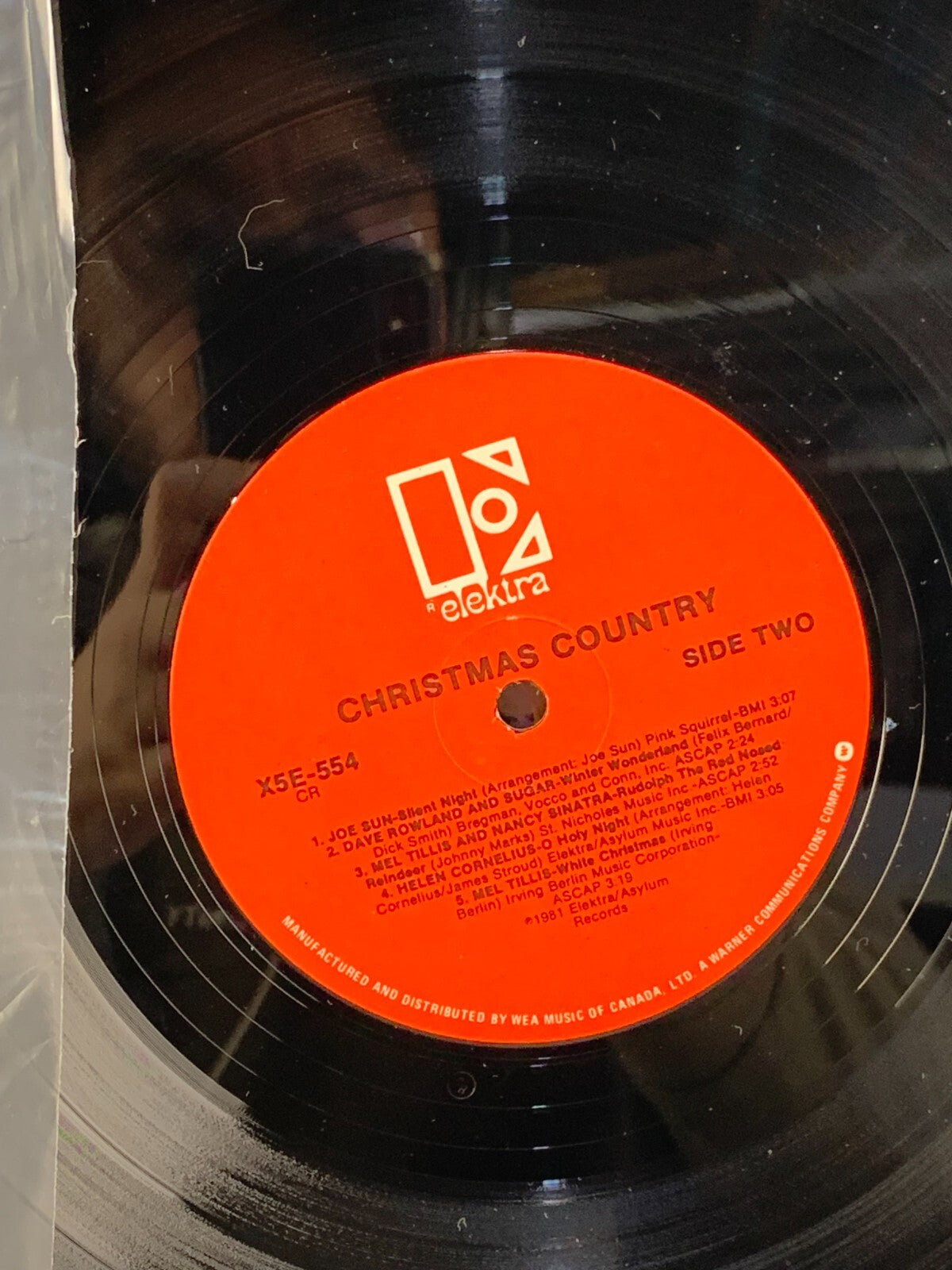 Christmas Country – Various Artists LP 1982 Elektra 5E-554 Holiday Vinyl