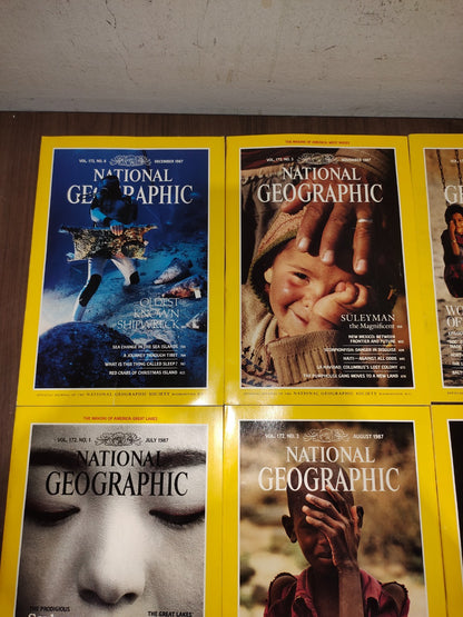 National Geographic - 1987 - July-December - Case Faux Leather - Magazines