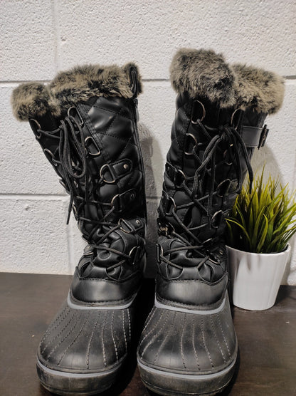 DREAM PAIRS Women'S DP Warm Faux Fur Lined Mid Calf Winter Snow Boots Size 10