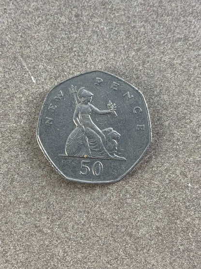 1979 Queen Elizabeth II D.G.REG.F.D.RARE 50 Fifty Pence UK Coin Collector, C/N