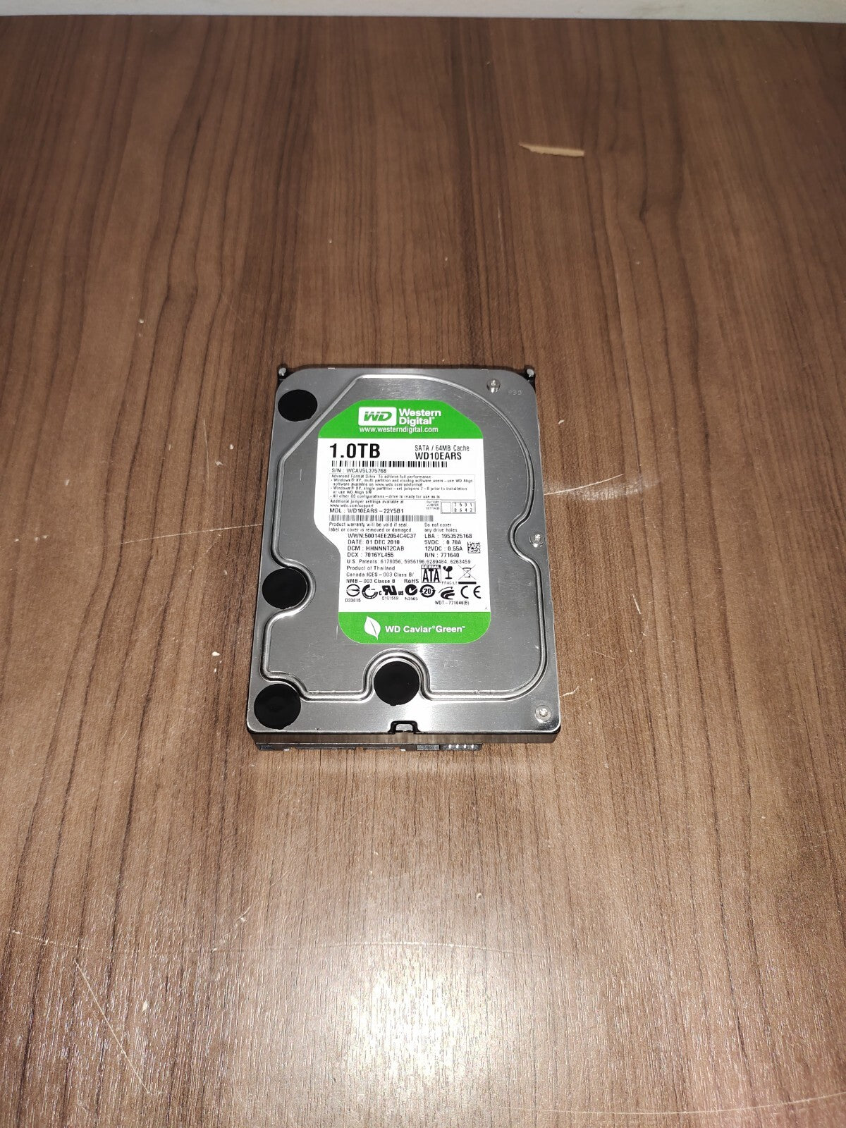 Western Digital WD10EARS - 1.0TB SATA Hard Drive 64MB Cache - WD10EARS-22Y5B1