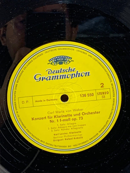 DG 136 550 - MOZART/WEBER -Clarinet Concertos LEISTER /KUBELIK- Ex LP Record