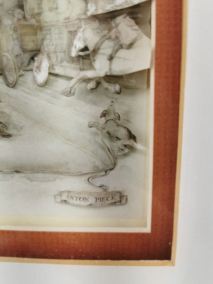 Vintage Anton pieck paper Art 3D Shadow box- "Curiosity Shop"